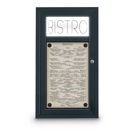 United Visual Products Enclosed Corkboard, 1 Door, 72"x48", 4" Fra, UV3419-BRONZE-COBACC UV3419-BRONZE-COBACC